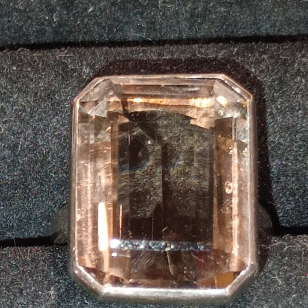 Vintage Silver Large Gemstone Ring - image 5